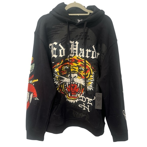 Ed Hardy Other - NEW Ed Hardy Black Eagle Snake Hoodie Pullover Mens Size Large Y2K NWT